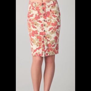 Paige Floral Button Down Knee-length Skirt Size 26